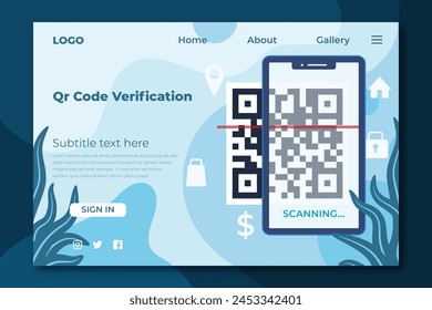 Qr code verification landing page vector design in eps 10