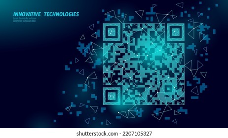 QR code verification online technology. 3D web link identification coding system. Mobile internet button symbol business identity vector illustration