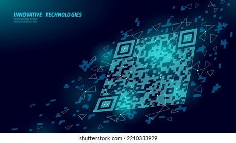 QR code verification online technology. 3D web link identification coding system. Mobile internet button symbol business identity vector illustration