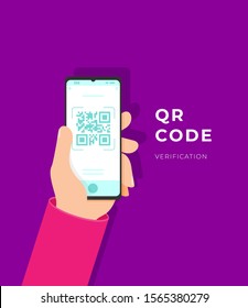 QR code verification service web vector