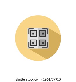 QR code. Web and shopping payment technology. Flat icon in a circle. Commerce vector illustration