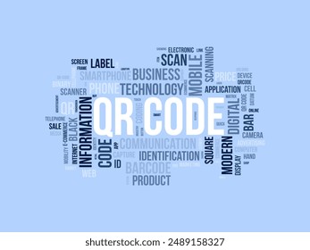 Qr Code wordcloud template. Business concept vector background.