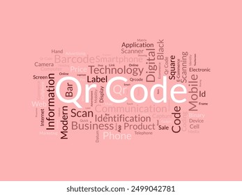 Qr Code wordcloud template. Business concept vector background.