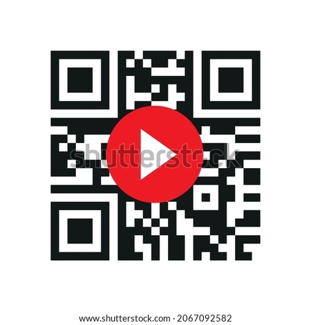 qr code  youtube . video play  Vector illustration