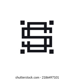 QR Code-Like Logo Design Consisting of Two Letters S