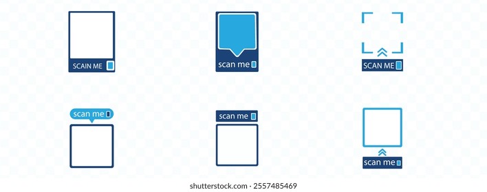 QR codes for smartphone. QR code with inscription scan me with smartphone. Scan me icon. Scan qr code icon for payment, mobile app and identification. Vector illustration