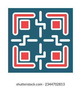 QR Glyph Two Color Icon For Personal And Commercial Use.
