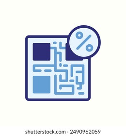 qr icon, isolated blue icon theme ecommerce