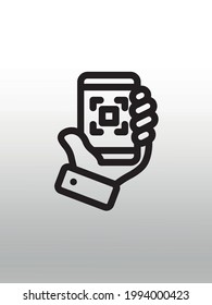 qr icon or logo isolated sign symbol vector illustration - Collection of high quality black style vector icons  Contacts communication icon,gradient background
