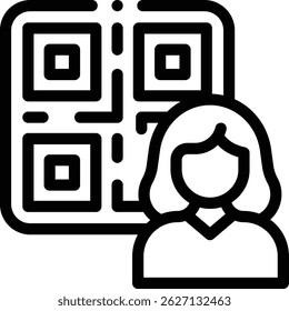 QR icon. Thin Linear Style Design Isolated On White Background