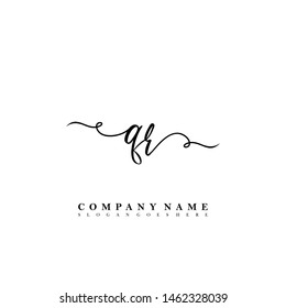 QR Initial beauty floral logo template