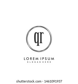 QR Initial beauty monogram logo vector