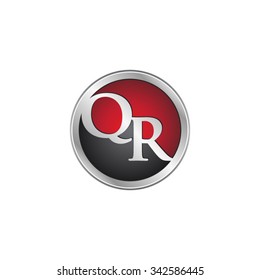 QR initial circle logo red