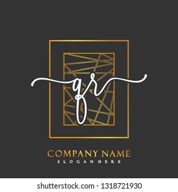 QR Initial Handwriting logo template vector