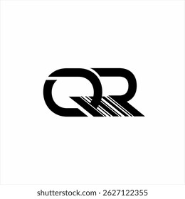 QR initial letter logo design with code concept.