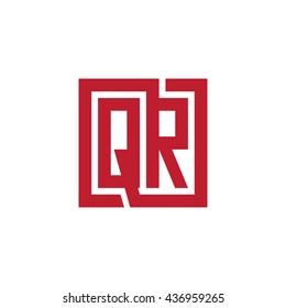 QR initial letters looping linked square logo red