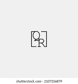 QR initial logo in line concept in high quality professional design that will be best for companies