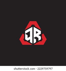 Logo inicial QR concepto moderno y futurista para el logotipo de deportes o juegos