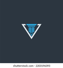 QR monograma inicial para ideas de logo de abogados con diseño de estilo de polígono creativo