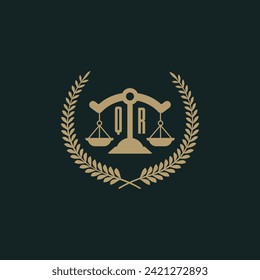 QR initials for law firm logo icon design vector image