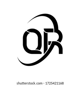 QR Letter Logo Design. Initial letters QR logo icon. Abstract letter QR Q R minimal logo design template. Q R Letter Design Vector with black Colors. qr logo