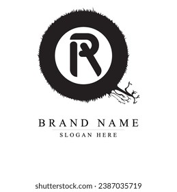 QR letter logo design. Initial letter QR linked circle uppercase monogram logo. Q R logo, QR design. q r.