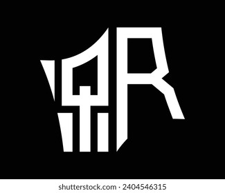 Dibujo vectorial de diseño de logotipo de letras QR.