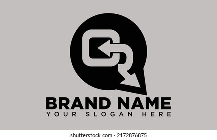 QR letter logo. Q letter logo. R logo. QR letter with target logo for business.