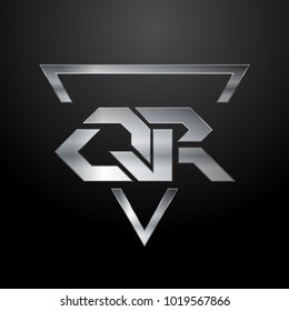 QR Logo, Metal Logo, Silver Logo, Monogram, Polygon