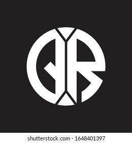 QR Logo monogram with piece circle ribbon style