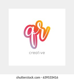 QR logo, vector. Useful as branding, app icon, alphabet combination, clip-art.