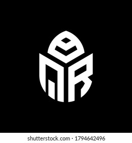 QR monogram logo with a cypress shape luxury style design template