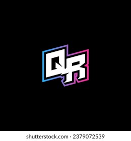 QR monogram logo design with abstract shape concept in vector
