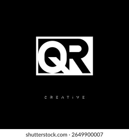 QR Negative Space Monogram – Minimalist Black and White Letter mark Logo for Creative Branding, Fashion Identity and Modern Design Concepts
