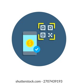 Qr Pay Icon Flat Vector Illustration