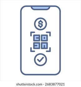 Qr Payment Blue Icon Vector Illustration