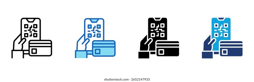 Icono de pago Qr Multi Style Ilustración vectorial
