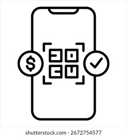 Ícone De Estrutura De Tópicos De Pagamento Qr Ilustração De Vetor