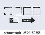 QR phone scan icon set. Technology, barcode, product scanner concepts. Flat vector design isolated illustration.