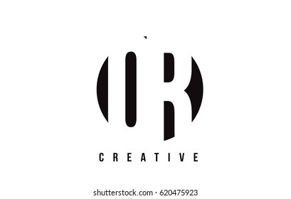 QR Q R White Letter Logo Design with Circle Background Vector Illustration Template.