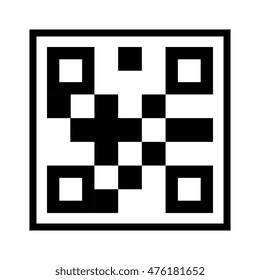 qr quick response code black squares barcode technology vector illustration