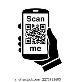 QR - Código de respuesta rápida, me escanean las inscripciones, código Qr para smartphone, pago, exploración de aplicaciones móviles - vector de stock