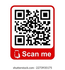 QR - Quick Response Code, Inscription scan me, Qr code for smartphone, payment, mobile app scan – vector