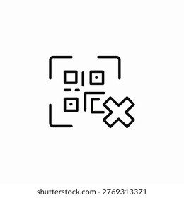 qr rejected icon sign vector