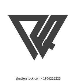 QR, RQ, Resumen diseño inicial de logotipo de letra monograma