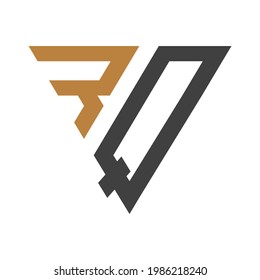 QR, RQ, Abstraktes Anfangsbuchstabenalphabet Logo-Design