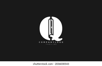 QR RQ, Abstract initial monogram letter alphabet logo design