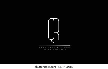 QR, RQ  abstract vector logo monogram template