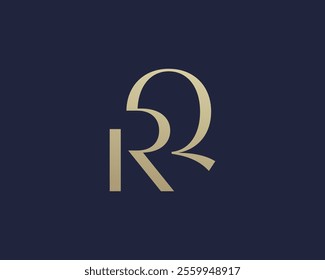 QR or RQ letter logo icon design. Classic style luxury initials monogram.