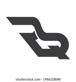 QR, RQ, Q and R Abstract initial monogram letter alphabet logo design